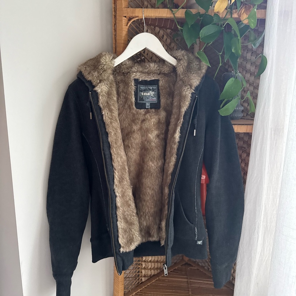 TNA FUR LINED ZIP UP